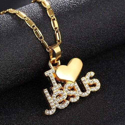 Ladies Fashion Jesus Necklace Heart Pendant Exquisite Gift