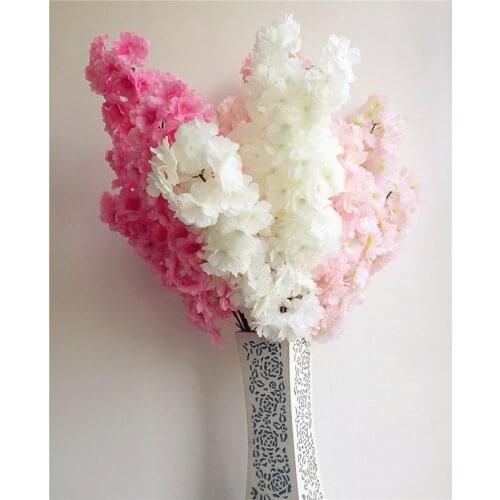100CM 39inch Cherry Blossom Flower Branch Begonia Sakura Tree Stem for Event Wedding Tree Decor Artificial Decorative Flower