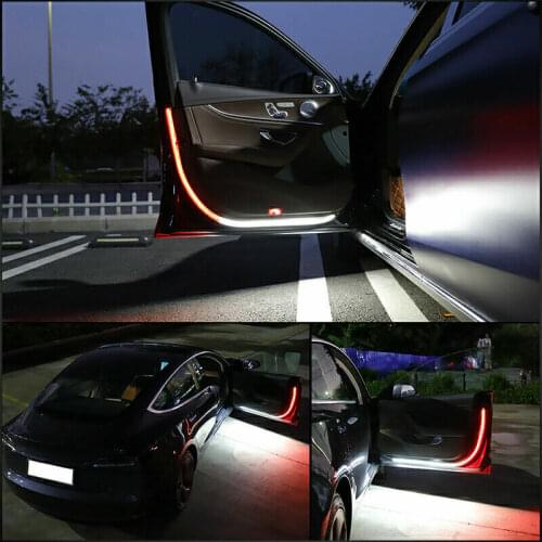 2020 NEW 2PCS Car Door Opening Warning Lights 144LED Strobe Flashing Anti Rear-end Collision Safety Lamps welcome Flash light