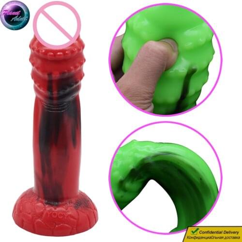 23cm Silicone Pump Pattern Dragon Dildo Penis Masturbator Soft Sex Toys for Women Lesbian Pussy Vagina Gay Prostate Anal Plug
