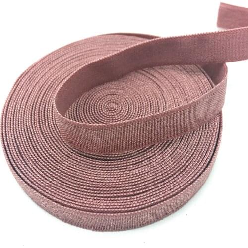 5 Yards/lot 3/8"10mm Pale Mauve Solid FOE Fold Over Elastics Spandex Satin Band DIY Lace Sewing Trim