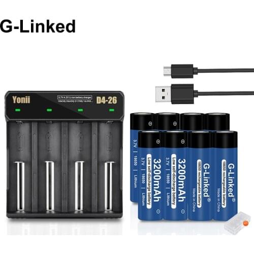 8pcs 18650 battery 3.7v rechargeable battery + battery charger for 3.7v 18700,18650,18500,18490,16650