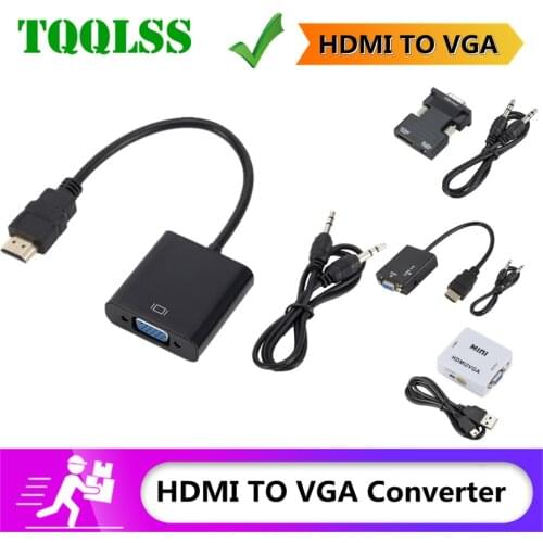 1080P HDMI-compatible to VGA Adapter Digital to Analog Converter Cable For Xbox PS4 PC Laptop TV Box to Projector Displayer HDTV