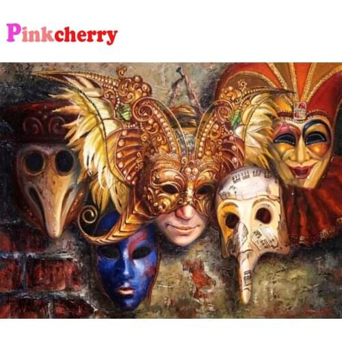 5D Diamond Painting Venice Mask Carnival Picture Full Round Square Drill Diy Cross Stitch Kits DIY Diamond Embroidery Set Decor