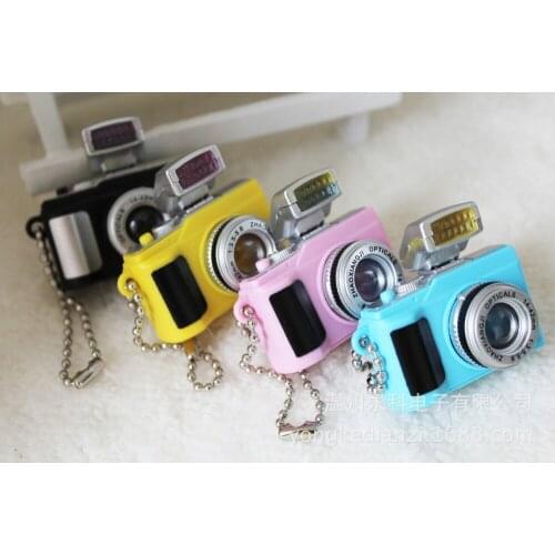 FREE SHIPPING BY DHL 200pcs/lot Plastic LED High Quality Camera Shaped Keychains with Sound Novelty Toy Keyrings for Kids