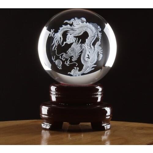 Efficacious HOME family Talisman- TOP COOL CHINA dragon totem FENG SHUI Figurine 3D Crystal sculpture statue -FREE SHIPPING