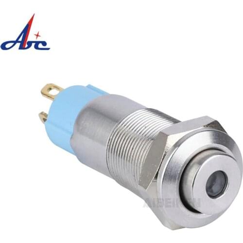 3V 5V 9V 12V 24V 220V Momentary Latching push button switch locked 10mm flat head fixed Push Button waterproof LED metal switch
