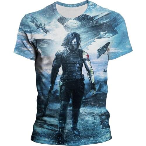 New Winter Soldier Bucky Barnes T shirt Men Women Children Fashion Streetwear Boy Girl Kids Short Sleeve 3D Print T-shirt Cool