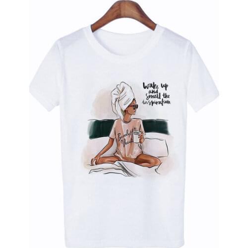 Womens T-shirt fashion tops Waim Wishes printed letter T-shirt Harajuku graphics T-shirt streetwear tee female