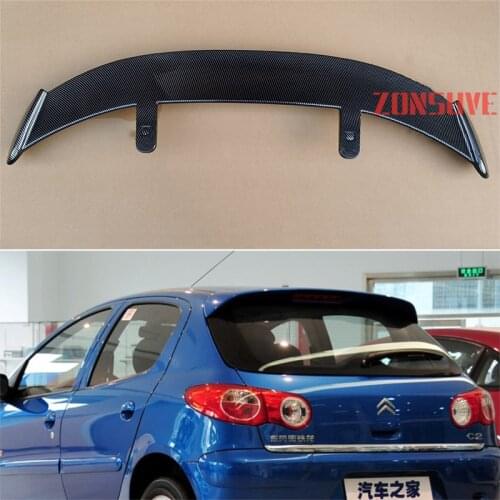 Use For Citroen ABS Plastic Carbon Fiber Look Hatchback SUV Roof Rear Wing Body Kit Accessories
