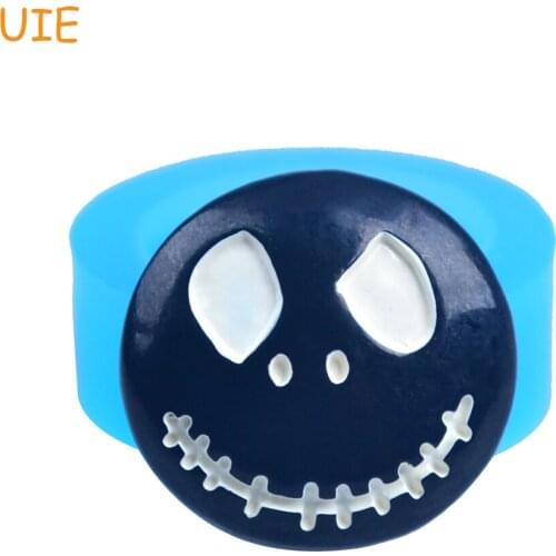 JYL182U 24mm Halloween Skull Flexible Mold - Skull Silicone Mold Cupcake Topper Sugarcraft Resin Clay, Gum Paste Soap Mold