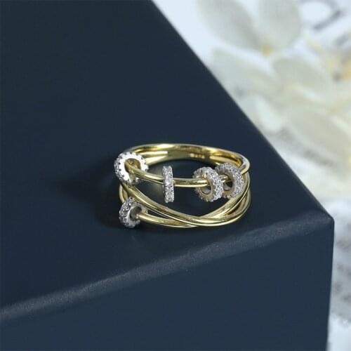Luxury Golden Multi Circles Rings For Women Punk Simple Zirconia Ring Jewelry Dropship Bagues Pour Zk30