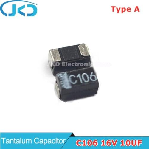 10pcs 16V 10UF SMD Tantalum Capacitor Type A 3216 A3216 10UF16V 16V10UF 106 Original