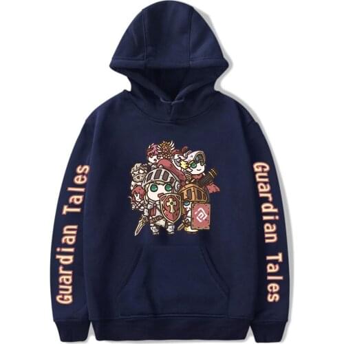 Guardian Tales Game Print Autumn and Winter Holiday Men/Women Cotton Polyester Fleece Hooded Kawaii Novelty Sweet style