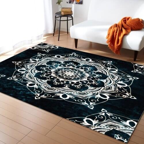 Mandala Flowers Carpet for Living Room Kids Bedroom Bedside Rugs Soft Carpets Home Sofa Table Decor Mat