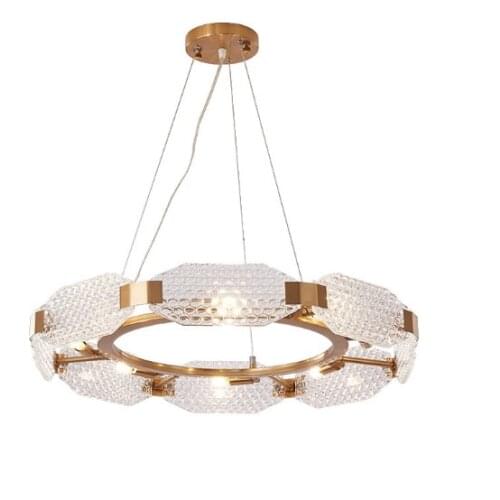 Creative European Crystal Ring Chandelier Living Room Bedroom Restaurant Postmodern Light Luxury Chandelier