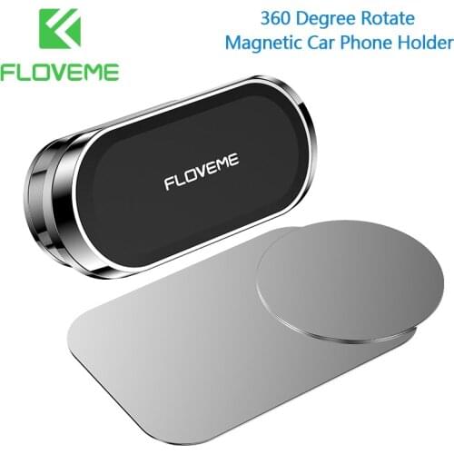 FLOVEME Magnetic Car Phone Holder For iPhone 12 11 360 Degree Rotate Metal Magnet GPS Car Mount For Xiaomi Phone Holder Stand