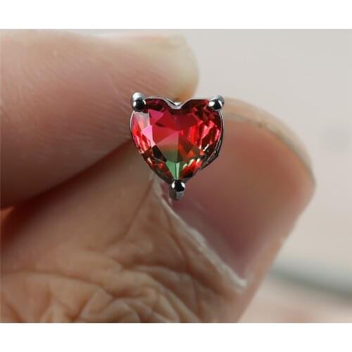 Cute Female Rainbow Crystal Stone Earrings Trendy Black Gold Stud Earrings For Women Charm Love Heart Zircon Wedding Earrings