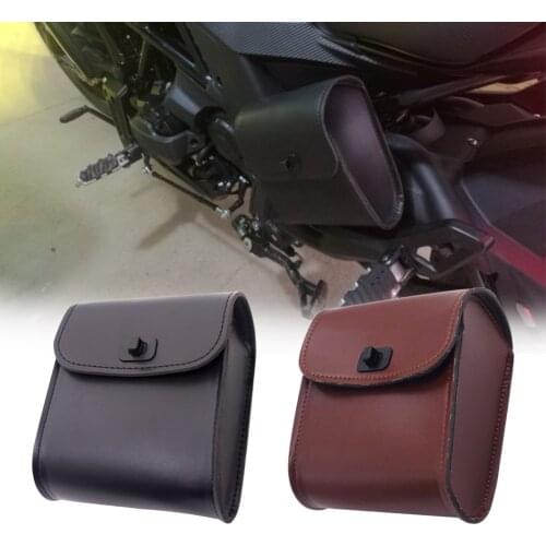 Motorcycle Bag Travel Bags Suitcase Saddlebags Black Brown Leather Motorbike Saddle Bag for Outdoor Riding Motocross back pocket