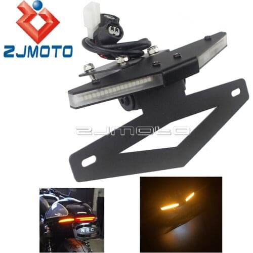 Motorcycle LED Tail Tidy Fender Eliminator Kit License Plate Frame Bracket Brake Turn Signal Light For Kawasaki Z1000 2018-2019
