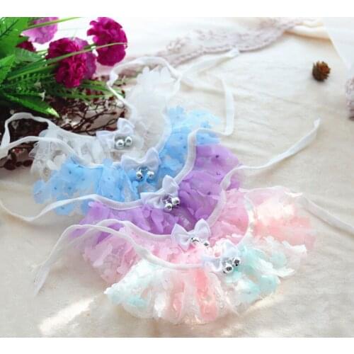 Pet Bib three-dimensional flower saliva Scarf Lace Scarf dog cat lace collar small dog dog scarf Bib dog accessories