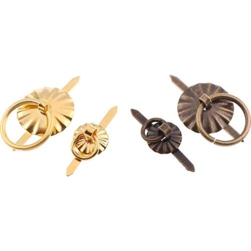 NEW Antique Sun Drawer Cabinet Desk Door Pull Handle Knob Furniture Hardware Ring Pin Handle,Bronze Tone 20Pcs
