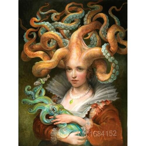 Full square drill mosaic,5d diamond painting fantasy art octopus woman diy diamond embroidery crafts home decoration art