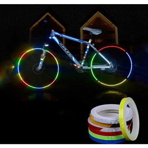 Bicycle Reflective Stickers Motorcycle Reflector Security Wheel Rim Decal Tape