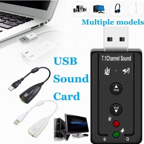 5.1/ 7.1 USB 2.0 External Sound Card 3D Virtual 3.5mm Interface Audio Adapter With Microphne Headphone Speaker for PC Laptop