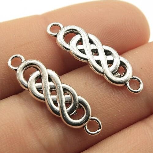 WYSIWYG 10pcs 28x8mm Double Infinity Charm Double Infinity Connector Charm Double Infinity Charm Connector