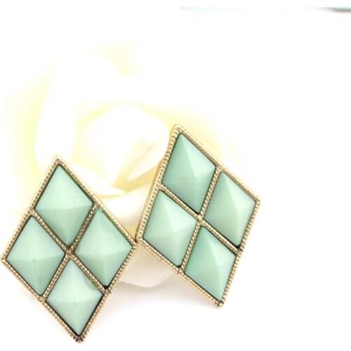 Nightclubs rhombus shape green Fashion earring