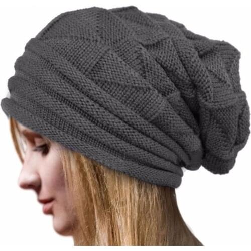 7 Colors Unisex Men Women Knit Baggy Beanie Oversize Winter Hat Ski Slouchy Cap Skull Hot