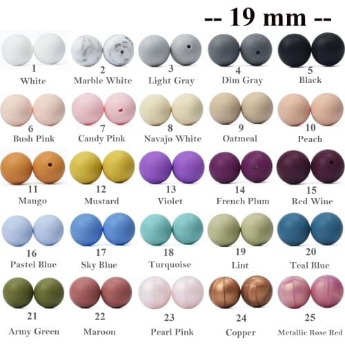 100pcs 19mm Silicone Round Beads Teething Accessories Food Grade Silicone Baby Teething DIY Beads Making Bracelets