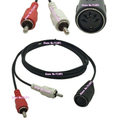 150cm 2 two Double RCA Male 5P Din MIDI Female Audio cable Line 5Pin Din RCA Audio Line Cable 2 RCA 5P Din MIDI Audio Cable Line