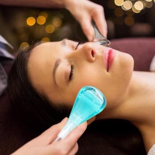 Massager For Face Ice Hockey Skin Care Tools Cold Facial Cooling Energy Crystal Ball Home Use Devices For Beauty Health 2pcs Box