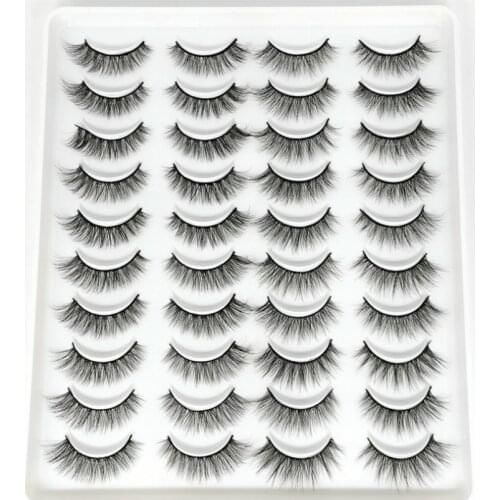 20 pairs of mink eyelashes 3D mink eyelashes thick hand-made complete eyelashes soft mink eyelashes