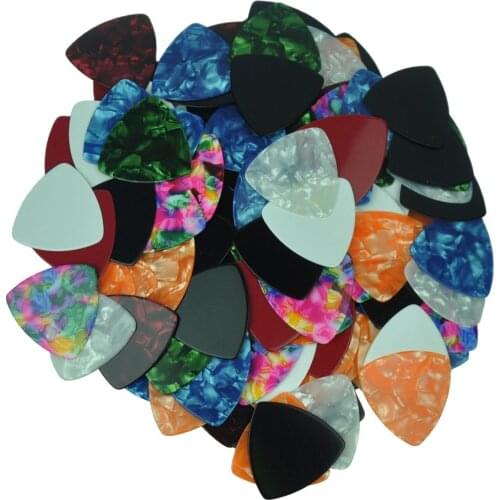 20pcs Medium 0.71mm 346 Rounded Triangle Guitar Picks Plectrums Celluloid Assorted Colors