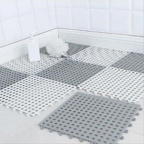 4Pcs Bathroom Anti Slip Mat, Non-Slip Splicing Shower Bath Rugs, Shower Mats with Large Drainage Holes (Can Be Freely Spliced