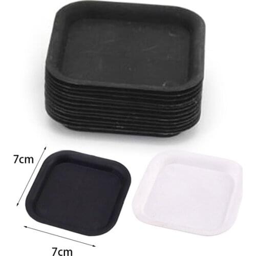 5pcs 7cm Mini Square Plastic Plant Flower Pot Trays Home Garden Office Decor Planter Pots Chassis Tray Succulent Plants Pot