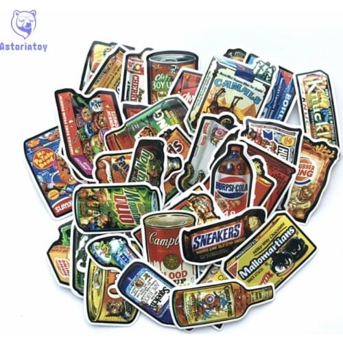 50pcs/1lot Funny snack packaging Sticker Decal For Car Laptop Bicycle Motorcycle Notebook Waterproof Sticker