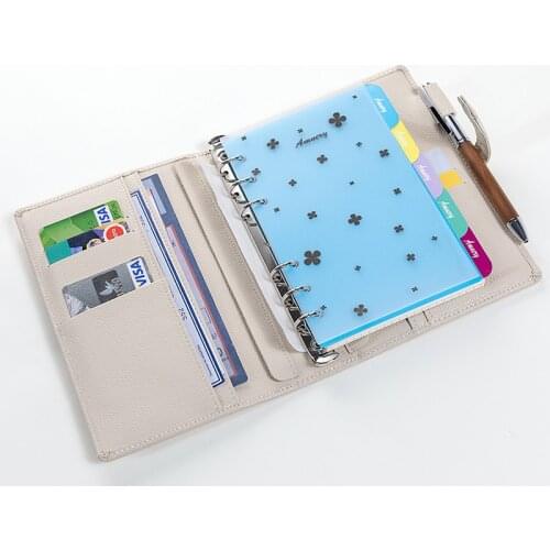 Amnery Refillable Notebook with Filler Paper, A6 Journal to Write in, Writing Diary with PU Leather Cover and Pen Loop