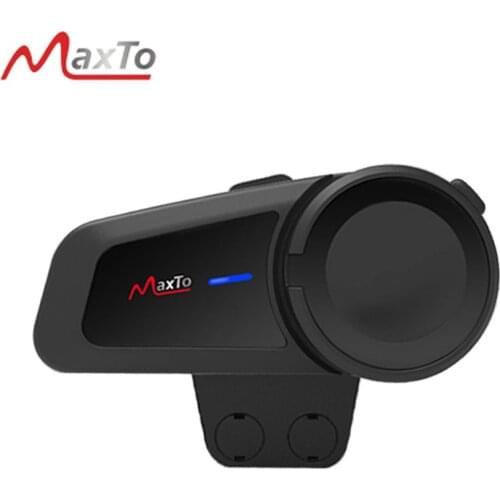 Maxto M2 Waterproof 6 Riders 1000M Motorcycle Bluetooth 5.0 FM MP3 Helmet Casco Intercom Intercomunicador Interphones Headset
