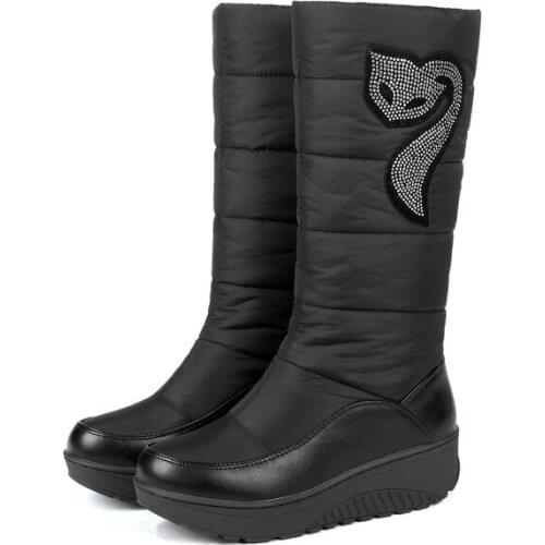 CEVABULE Down Boots Thick Snow Boots High Boots Slope with Casual Boots Rocking Boots Winter Boots Women High Heel Boots TYX