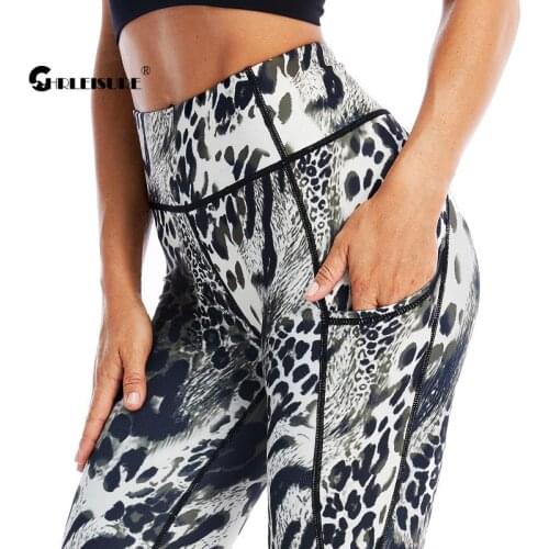 CHRLEISURE Tight Sport Leggings Sexy Leopard High Waist Hip Lift Print Running Yoga Legging Quick Dry Gym Fitness Womens Pants