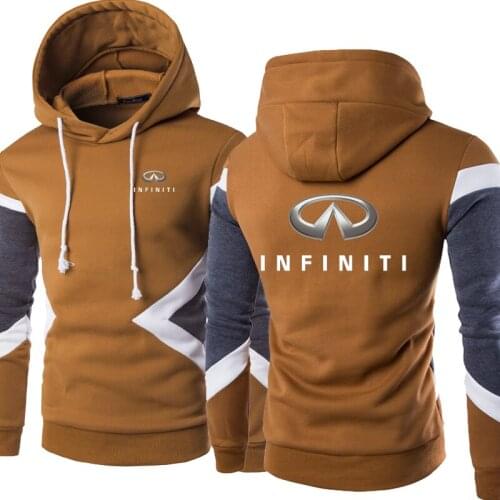 Spring Autumn New Fashion Infiniti Hoodies Patchwork Men Pullover Sweatshirts Casual Cotton Hoody 5 Colors