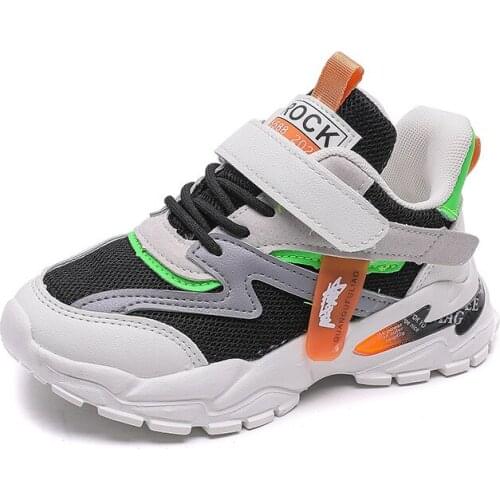 Childrens Shoes Spring 2021 Boys Girls Sports Shoes Lightweight Mesh Breathable Kids Sneakers Student Running Shoes Size 27-37
