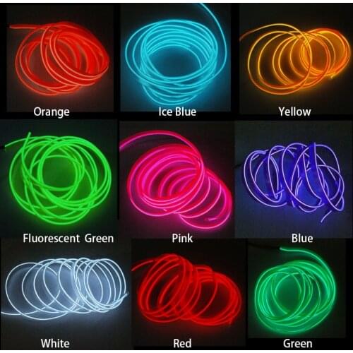 Car Interior Lighting Garland Wire Rope Tube Line LED Strip Decoration flexible Neon Light With Cigarette Drive