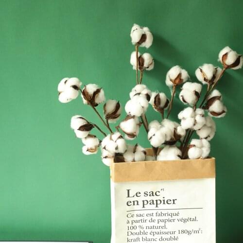 10 Heads Artificial flower natural cotton bouquet country style wedding Christmas decoration DIY home furnishings