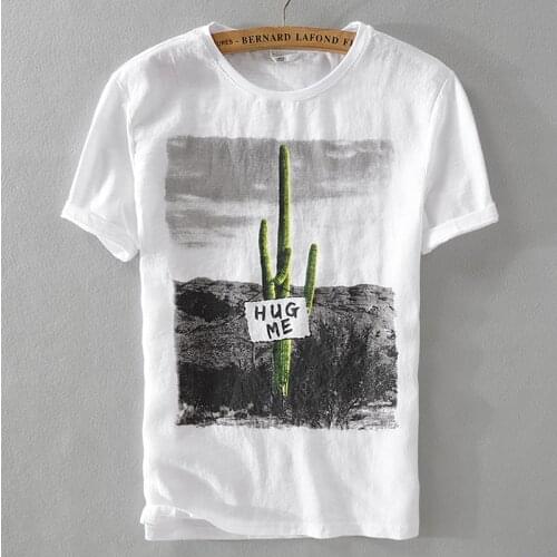 Italy brand mens summer breathable linen t shirt men casual round neck short sleeve men t-shirt flax camisetas hombre M-3XL