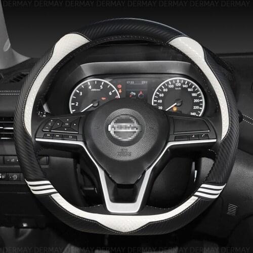 PU Leather Cute Steering Wheel Cover for Nissan Qashqai Juke Primera Versa Almera Terrano Kicks March Murano 350z Terrano NV200